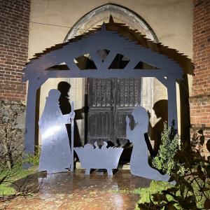 Nativity Scene Church Door