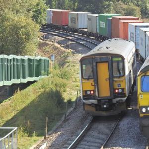 Two trains from the bridge
